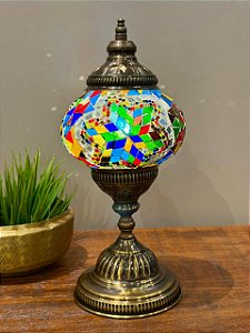 Luminária Turca Mosaico M Colorido