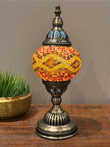 Luminária Turca M - Sem fio - Laranja e Vermelho