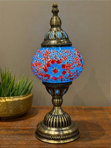 Luminária Turca M - Sem fio - Azul e Vermelho