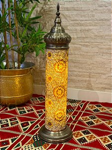 Luminária Turca de Chão - Mosaico - Dourado