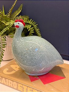 Galinha Decorativa - Cerâmica - Turquesa - 25CM