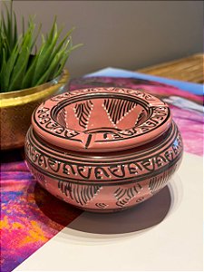 Cinzeiro Marroquino - Pintado á mão - Salmão - 13CM