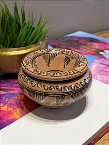 Cinzeiro Marroquino - Pintado á mão - Bege - 13CM