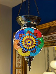 Luminária de Teto Turca Colorida