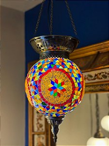 Luminária de Teto Turca Colorida