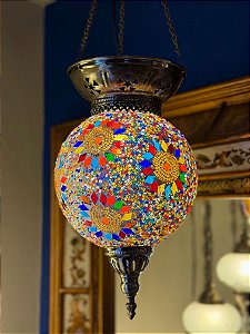 Luminária de Teto Turca Colorida
