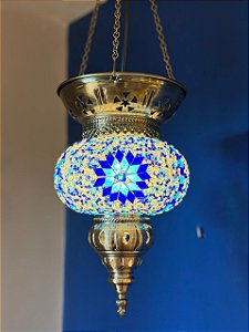 Luminária de Teto Turca Azul