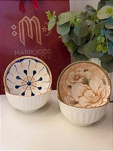 Kit 4 Bowls - Cerâmica - Azul, Verde e Bege