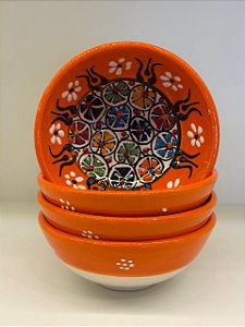 Bowl - Cerâmica - Turquia - Tamanho Médio - Laranja e Colorido