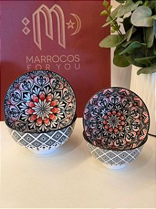 Kit 4 Bowls - Cerâmica - Preto e Vermelho