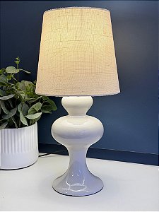 Abajur - Cerâmica - Off White com Cúpula