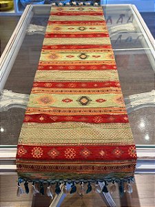 Caminho de Mesa em Jacquard - Vermelho e Verde