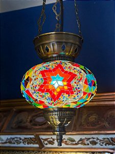 Luminária de Teto Turca Colorida