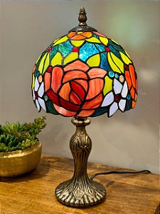 Abajur Tiffany - Vitral - Ouro Velho