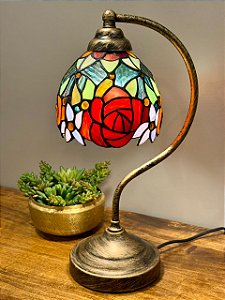 Abajur Tiffany - Vitral - Ouro Velho