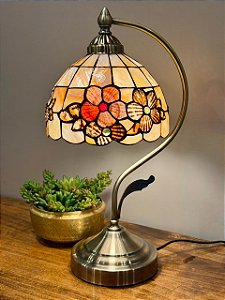 Abajur Tiffany - Vitral - Ouro Velho