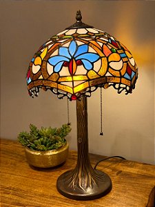 Abajur Tiffany - Vitral - Ouro Velho