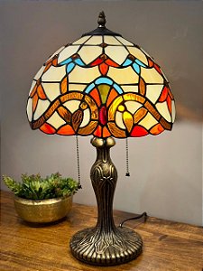 Abajur Tiffany - Vitral - Ouro Velho