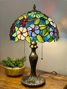 Abajur Tiffany - Vitral - Ouro Velho