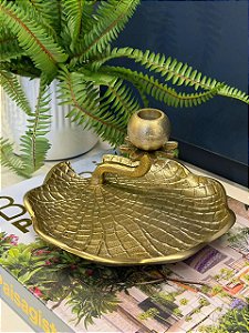 Castiçal - Porta Vela - Metal - Dourado - 20CM