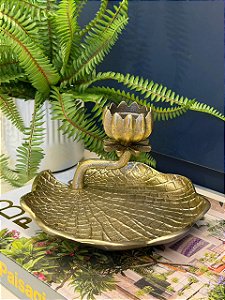 Castiçal - Porta Vela - Metal - Dourado - 20CM