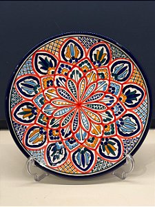 Prato de Parede Grande - Tunísia - Decorativo - Cerâmica - Pintado à mão - Colorido