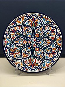 Prato de Parede - Tunísia - Decorativo - Cerâmica - Pintado à mão - Colorido