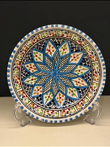Bowl - Cerâmica - Tunísia - Azul Claro e Colorido