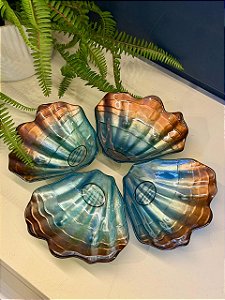 Petisqueira em Vitral - Turca - Pintado à mão - Azul e Cobre