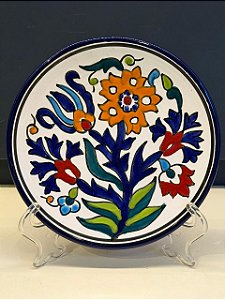 Prato de Parede PP - Tunísia - Decorativo - Cerâmica - Pintado à mão - Colorido