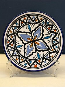 Prato de Parede PP - Tunísia - Decorativo - Cerâmica - Pintado à mão - Colorido