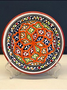 Prato de Parede PP - Tunísia - Decorativo - Cerâmica - Pintado à mão - Colorido