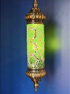 Luminária de Teto Turca Metal e Vidro - Verde