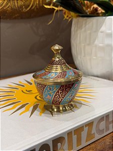Pote - Latão - Dourado - Azul e Vermelho