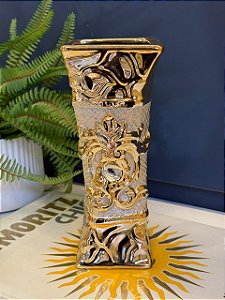 Vaso - Cerâmica - Dourado - 24CM
