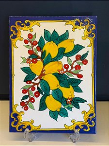 Quadro Azulejo - Tunísia - Sem Moldura - Colorido - 33CM