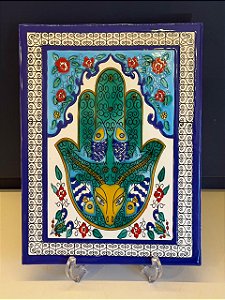 Quadro Azulejo - Tunísia - Colorido - Sem Moldura - 33CM