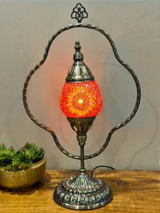 Luminária Turca M - Vermelho e Laranja