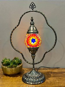 Luminária Turca M - Laranja e Colorido
