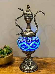 Luminária Turca Ânfora Tamanho M - Azul