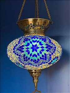 Luminária de Teto Turca Grande - Azul