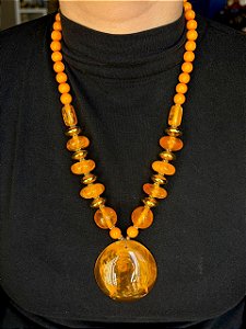 Colar - Resina - Laranja