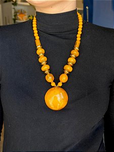 Colar - Resina - Amarelo