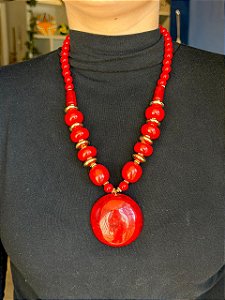 Colar - Resina - Vermelho