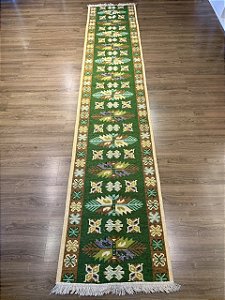 Tapete - Passadeira - Dupla Face - Turco Verde - 0,80 X 4,00MT