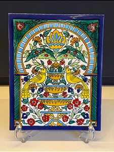 Quadro Azulejo - Tunísia - Sem Moldura - Colorido - 25CM