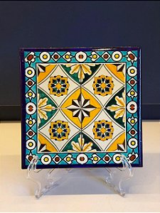 Quadro Azulejo - Tunísia - Sem Moldura - Colorido - 15CM