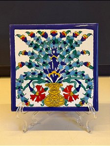 Quadro Azulejo - Tunísia - Sem Moldura - Colorido - 15CM