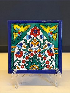 Quadro Azulejo - Tunísia - Sem Moldura - Colorido - 15CM