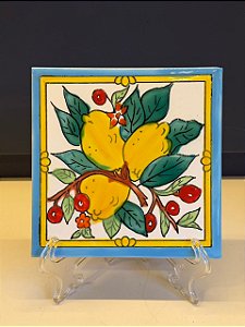 Quadro Azulejo - Tunísia - Sem Moldura - Colorido - 15CM